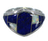 Lapis And Opal Inlay Authentic Sterling Silver Ring Size 5-3/4 AX52453